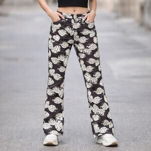 BDG Strawberry Print Bootcut Jeans Women’s 28 Y2K 90s Style Denim